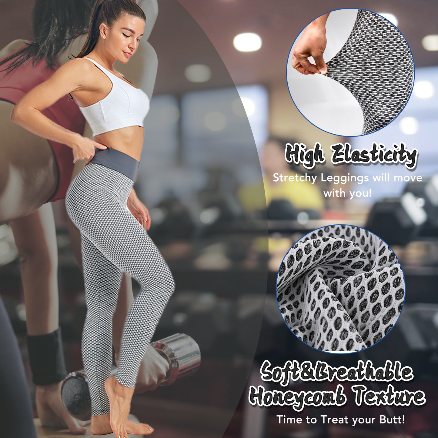 Women High Waist Yoga Pants Light Grey