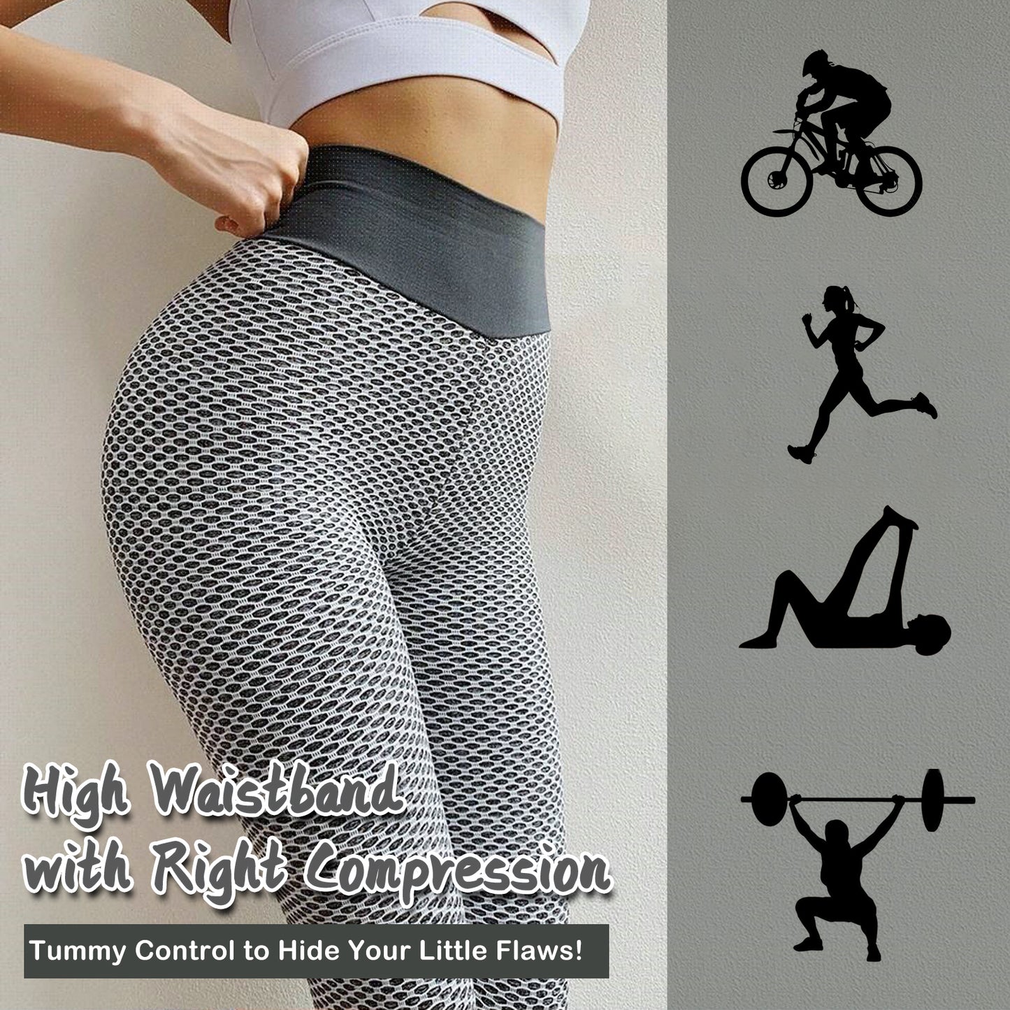 Women High Waist Yoga Pants Light Grey