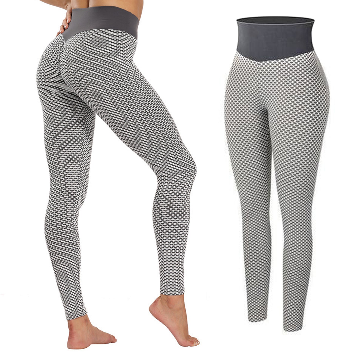 Women High Waist Yoga Pants Light Grey