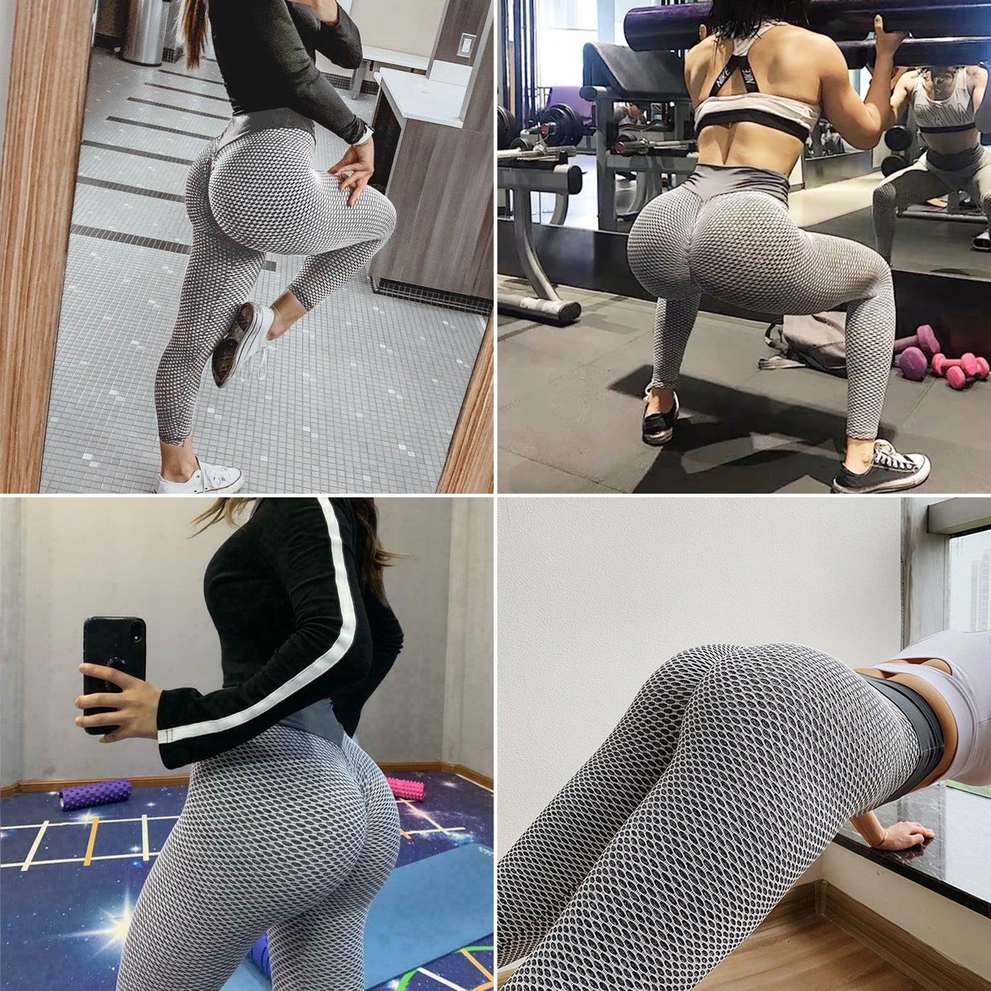 Women High Waist Yoga Pants Light Grey