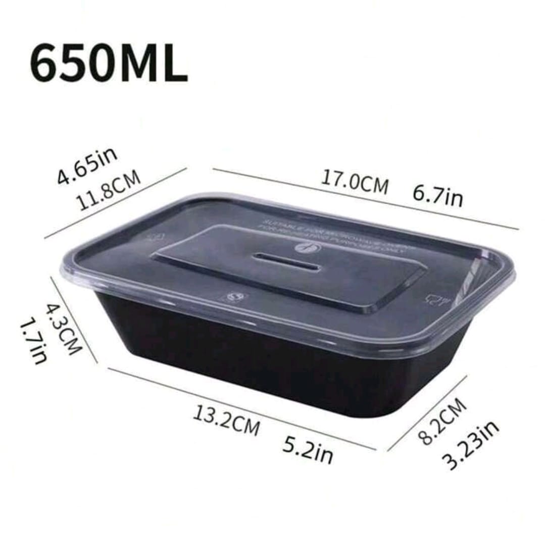 Custom made pp food grade rectangular disposable plastic meal prep food container set