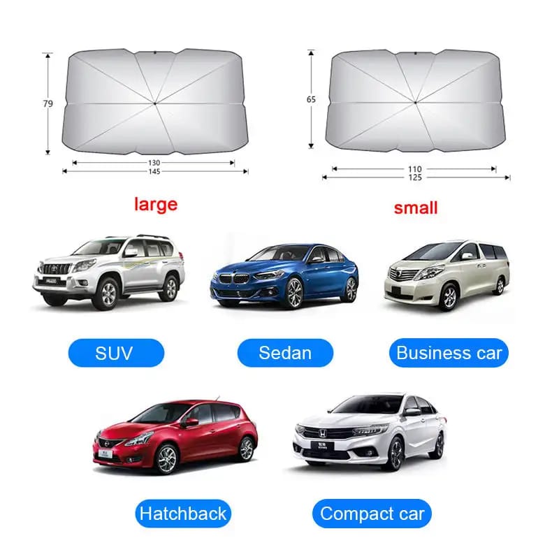 Folding Multifunction Portable 2 Sizes UV Sun Protection Heat Insulation Front Windshield Car Sunshade Umbrella