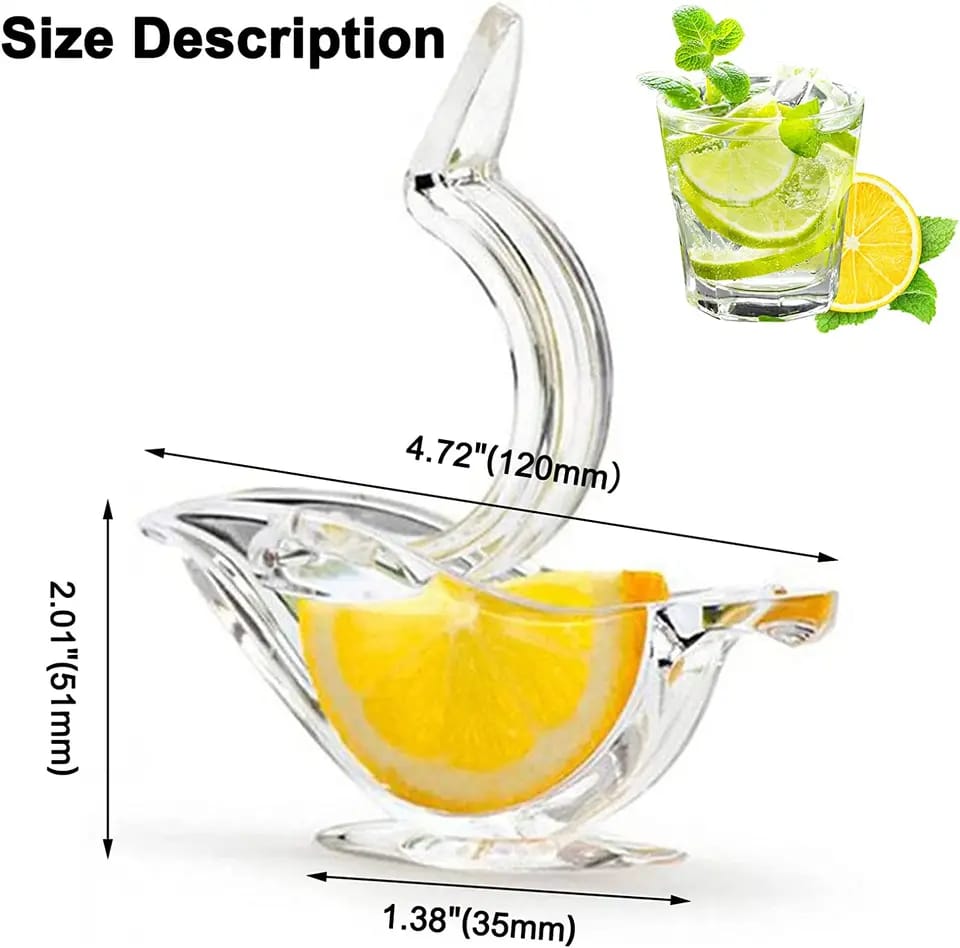 Manual Lemon Juicer Transparent Acrylic Elegance Bird Shape Lemon Slice Squeezer Kitchen Tools Gadgets