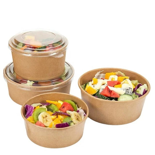 Kraft Paper Disposable Fast Food Box Round Thickening