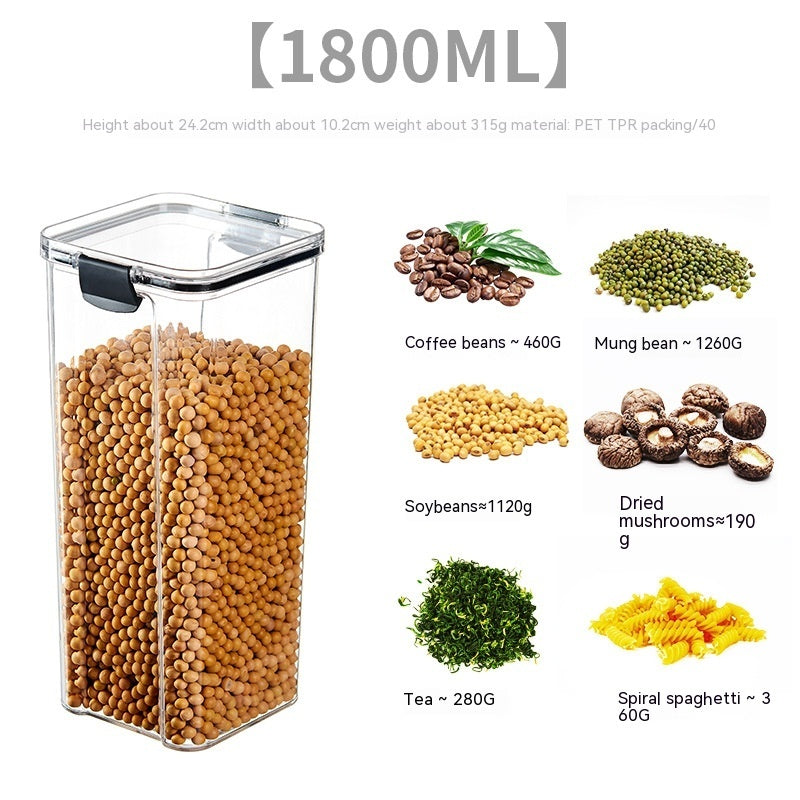 Food Grade Grains Sealed Plastic Cans Transparent Stackable Refrigerator Preservation Storage Box