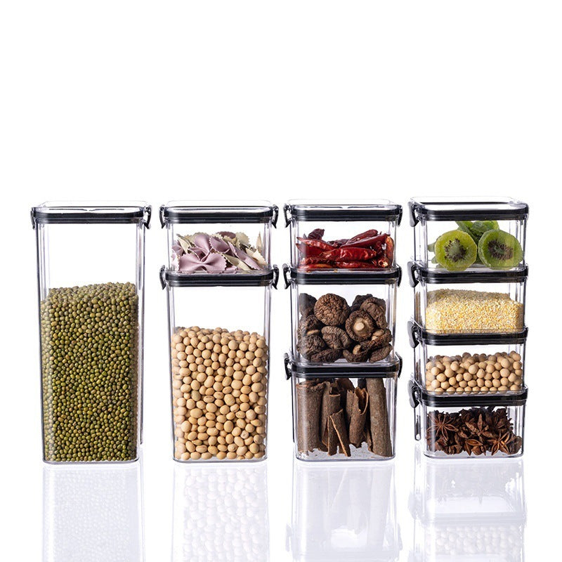 Food Grade Grains Sealed Plastic Cans Transparent Stackable Refrigerator Preservation Storage Box