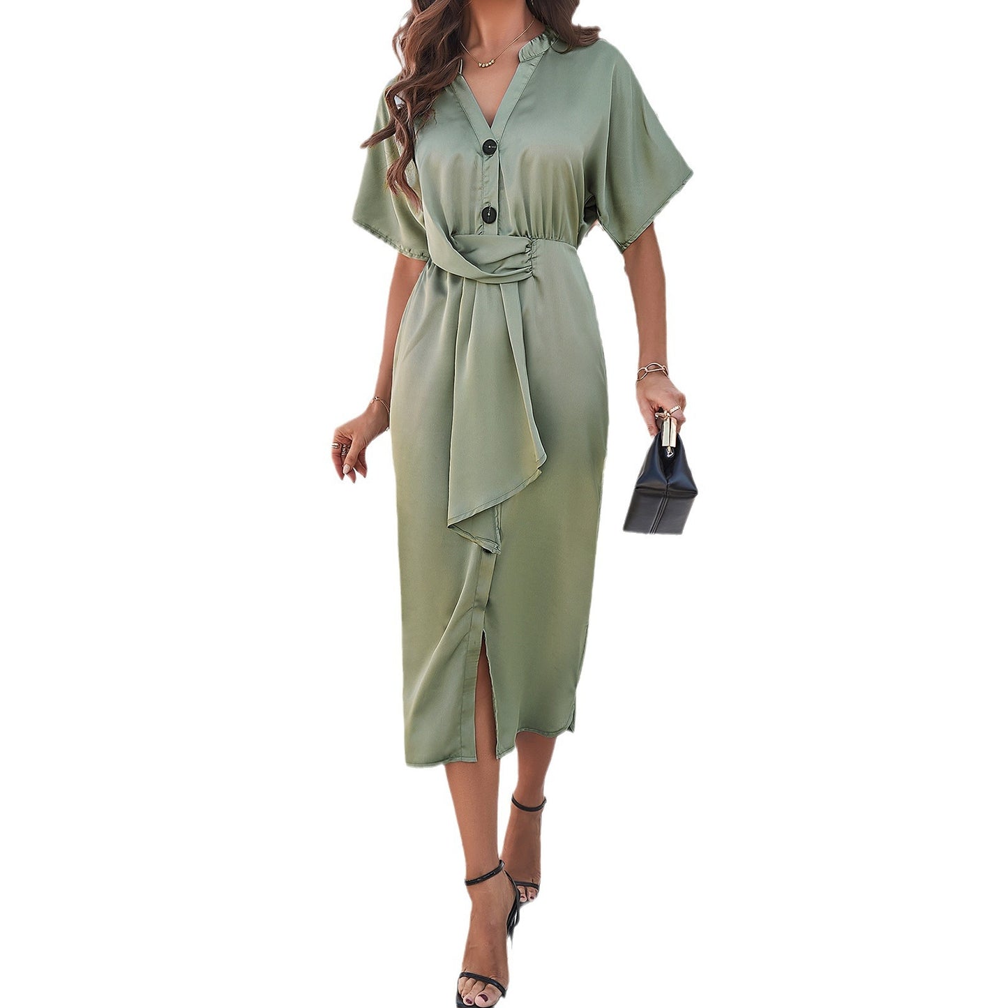 Spring And Summer Solid Color Dress