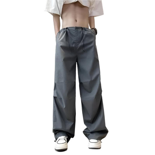 Drawstring Pleated Loose Casual Pants