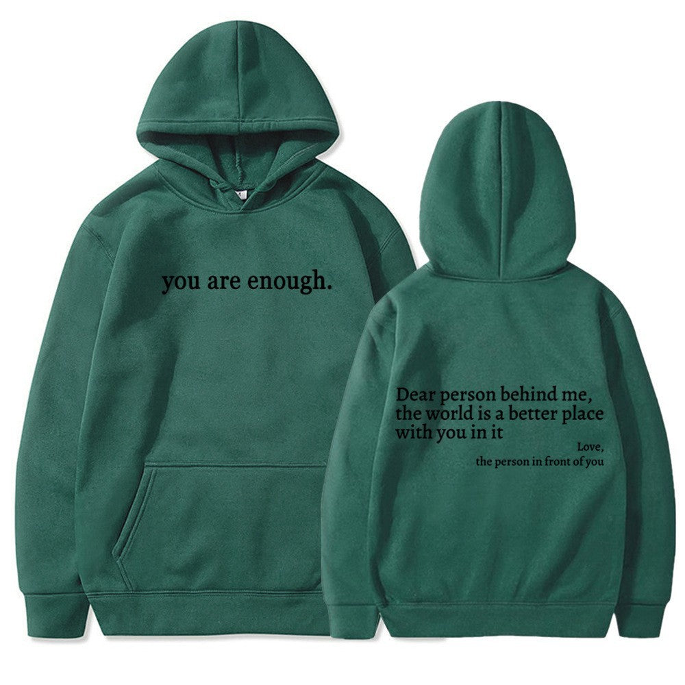 Women's Brushed Hoody Plain Letters