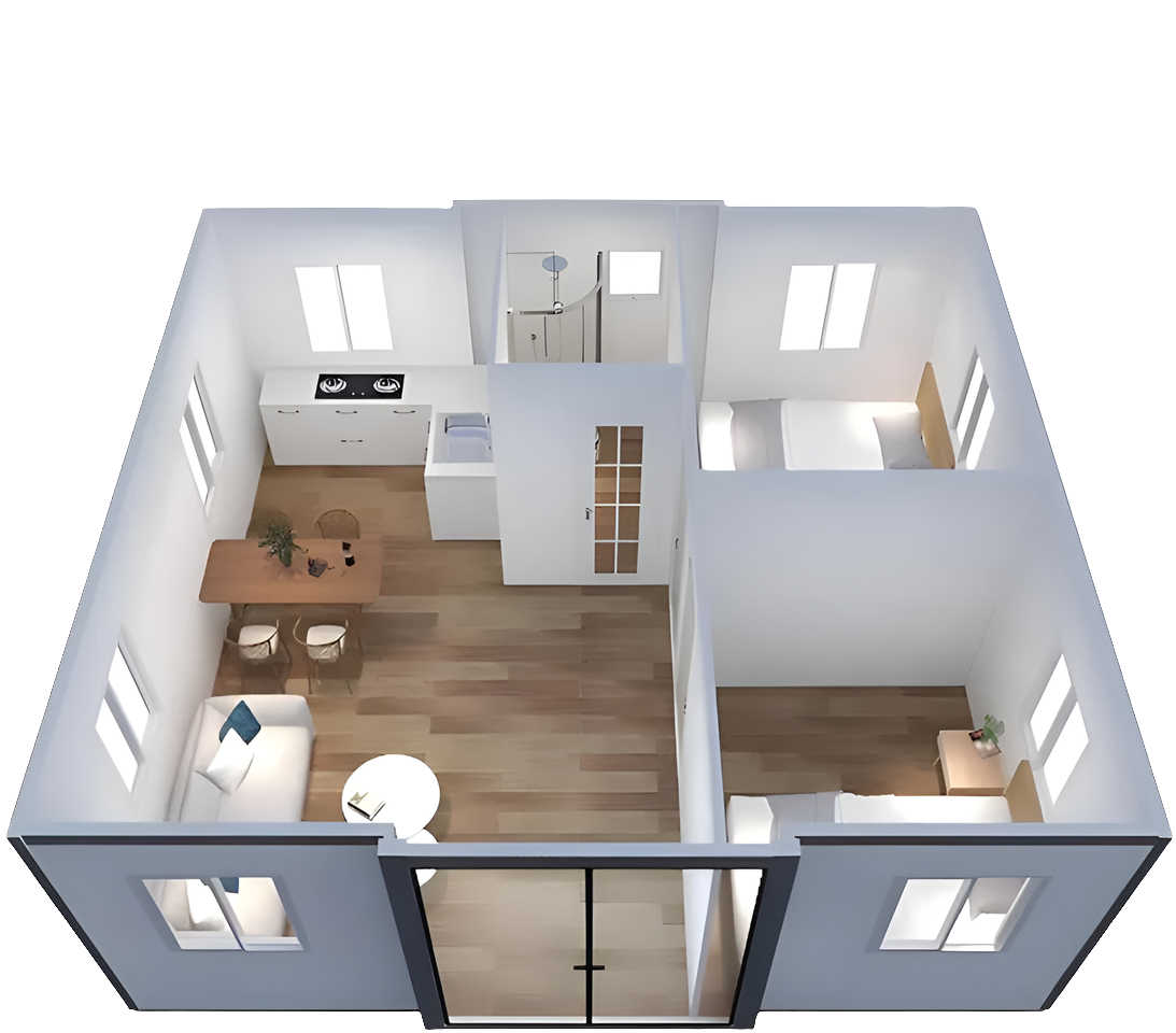 20 FT / 40 FT 2 Bedroom Foldable Expandable Container Prefab Home Tiny House