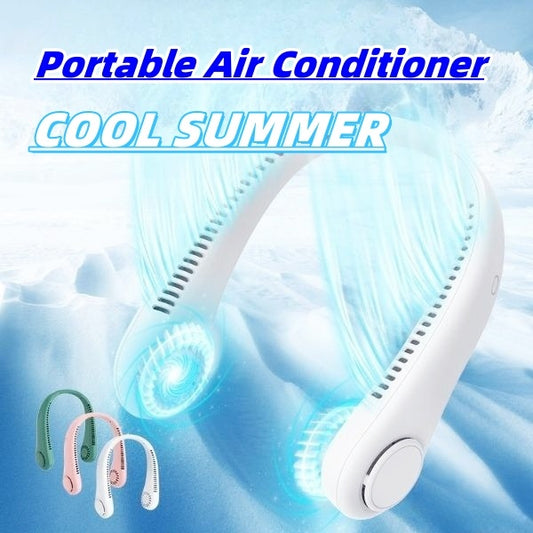 Rechargeable Neck Fan Hands Free USB Mini Fan Traveling Outdoor Sports Fans Portable Lazy Bladeless Hanging Neck Fan