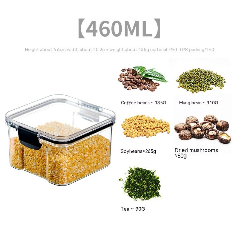 Food Grade Grains Sealed Plastic Cans Transparent Stackable Refrigerator Preservation Storage Box